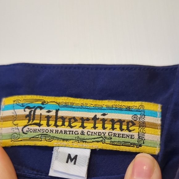 Vintage Y2K Libertine Navy Blue Slip Dress Embelished -Size M- 100% Silk - Picture 2 of 5